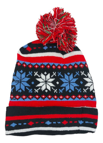 Gorro Navideño De Punto Tejido Con Pompón Para Adulto Unisex