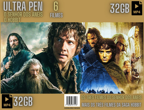 Ultrapen 32gb Coletânea Senhor Dos Anéis & O Hobbit Extended