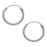 Aros Argolla Lisa 14mm Plata Fina 925 / Todojoyas