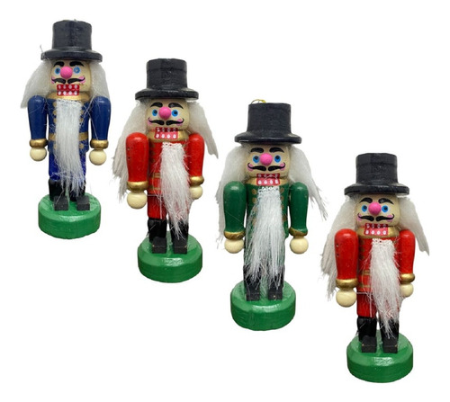 Adornos Navideños: 4 Monos Cascanueces De 8cm.