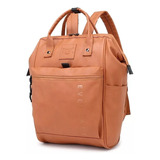 Mochila Cartera Everlast Cuero Ecologico Grande Urbana Mujer Color Camel