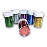 Pigmento Gliter Gibre X6 Colores Tarros Vertedor P/ Resina 