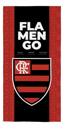 Toalha De Banho Do Flamengo Aveludada Torcedor Time Praia Cor Rubro Negro Brasão Flamengo