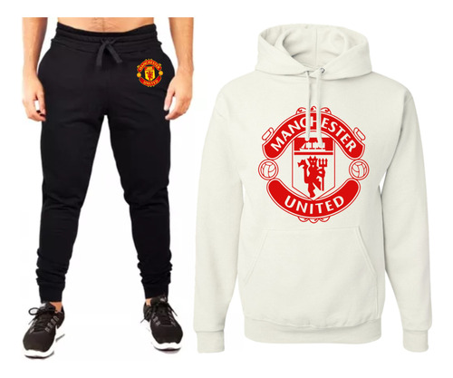 Conjunto Buzo+jogging-futbol-manchester United Escudo Grande