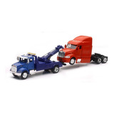 Trailer Grua Peterbilt 335 Azul Trailer Peterbilt Rojo 1:43