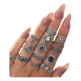  Set Conjunto Anillos Para Damas Estilo Antiguo 