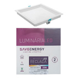 Plafon Led 20w Recuado 20cm Quente 3000k Embutir Save Energy Cor Branco 110v/220v