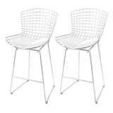 Set X2 Banqueta Taburete Bertoia Desayuna Cromada Envío