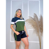 Conjunto Baby Look Blusinha Short Shortinho Feminino Lindo