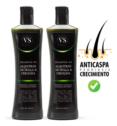  2 Pack Shampoo Alquitran & Creolina (caspa, Ceborrea) 500 Ml