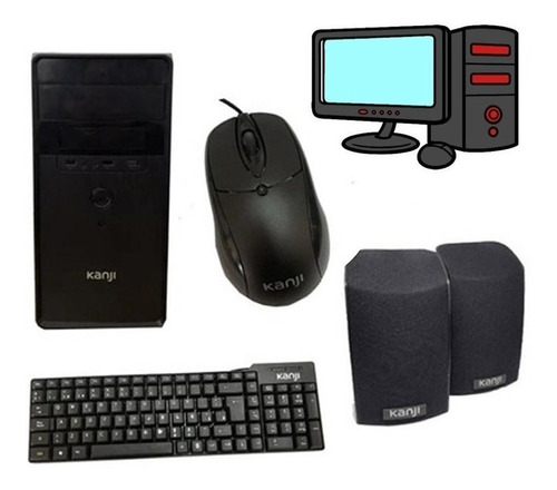 Kit Gabinete Cyclo P/pc + Mouse+teclado+parlante Kanji Cuota