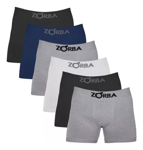 Kit 06 Cueca Zorba Boxer Box Sem Costura 