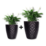 2 Vaso Planta Redondo Moderno Diamante Decorativo Casa N2+n3