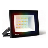 Refletor Led Smd 50w Rgb Com Controle