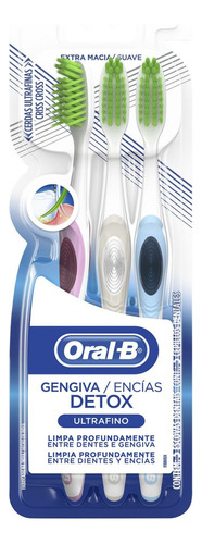 Cepillo De Dientes Oral-b Gengiva/encias Detox Ultrafino Suave Pack X 3 Unidades