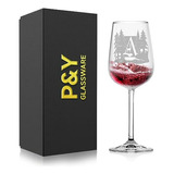 Juego De Copas De Vino P&y, Regalo Navideño, Cristal Transpa