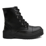 Bota Coturno Feminina Tratorada Blogueira Inverno Casual