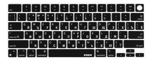 Protector De Teclado Ruso Negro Para Macbook Pro A2485