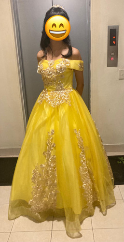 Hermoso Vestido De Quinceañera Amarillo Talla S