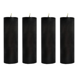 Kit 4 Velas 7 Dias Preta 260g Votiva Decorativa Altar Sala