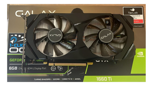 Placa De Vídeo Nvidia Galax Geforce Gtx 16 Series Gtx 1660 T