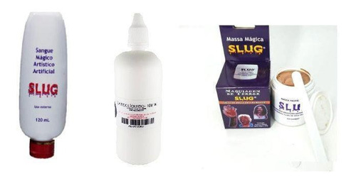 Kit Slug Massa 200 Gr+sangue Artificial 120 Ml +látex 100 Ml