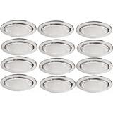 Travessa Oval Funda Inox 40cm Kit Com 12 Unidades