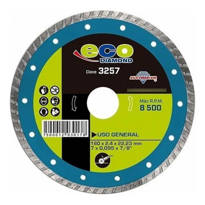 Austromex 3257 Disco De Diamante Turbo 7 X 0.095 X 7\u002F8 Plg | MercadoLibre