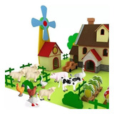 Mini Granja De Juguete Para Niños Con Vaca, Burro, Cabra J