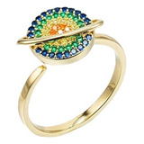 Elegante Anillo De Ansiedad De Plantas De Colores Expandible