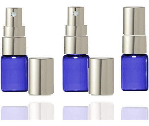 Grand Parfums Mini Cobalt Blue Botellas De Spray De Vidrio, 