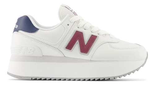 Tenis New Balance 574 + Mujer-blanco/rojo