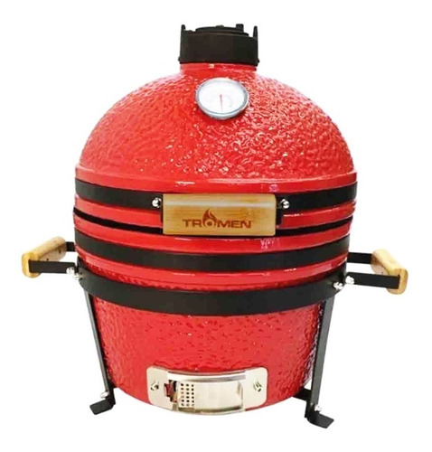 Horno Ceramico Ahumador Kamado Tromen Puma Mini Rojo 16  