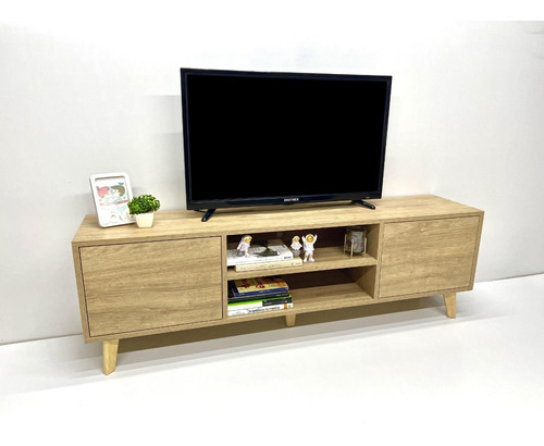Mueble Para Tv Estilo Nórdico Minimalista Sistema Push 120cm