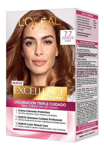 Tintura Excellence Creme Loreal Paris Coloración Tono 7.7