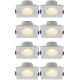 Kit 8 Spot Led Embutir Quadrado 3w 4100k Bivolt Branco