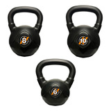 Set De 3 Pesas Rusas 6 Kg + 8 Kg + 10 Kg Kettlebell