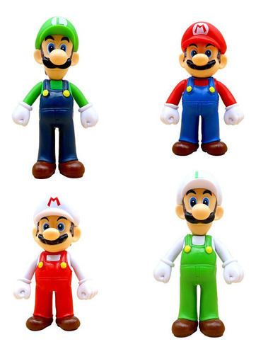 4pcs Super Mario Acción Figura Modelo Juguete Niños Regalo A