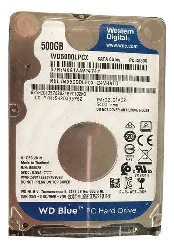 Disco Duro Western Digital  Wd5000lpcx 500gb (usado)