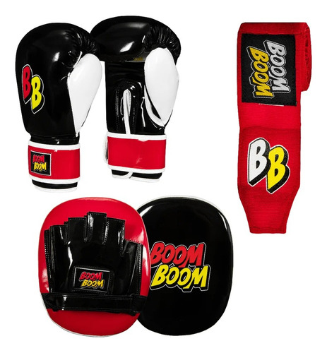 Kit Box Juvenil Boom Silencer Manoplas Guantes Y Vendas Fpx