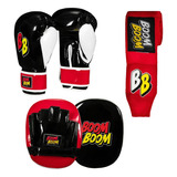 Kit Box Juvenil Boom Silencer Manoplas Guantes Y Vendas Fpx