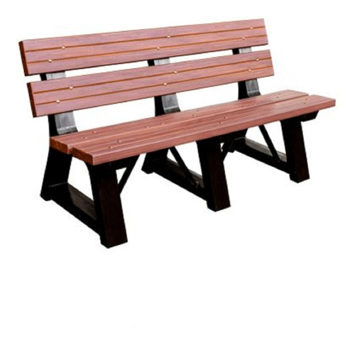 Banco Para Jardim Madeira Plástica Urban Cor Ipê 150 Cm