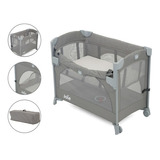 Cuna Colecho Joie Kubbie Sleep Con Cremallera Lateral Color Gris Oscuro