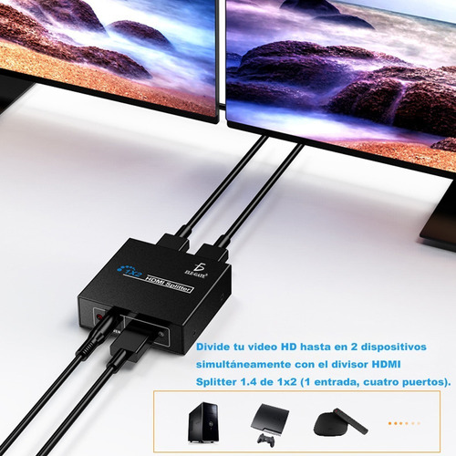 Splitter Hdmi 1×2 1080p Divisor Señal Amplificador Tv Monito