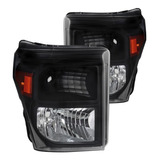 Ford Super Duty 2011 2016 Juego Faros Fondo Negro F250 F350 F450 F550 2012 2013 2014 2015 11 12 13 14 15 16