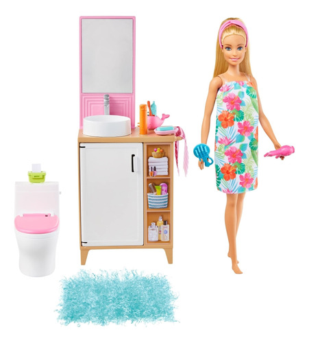 Juega De Muebles De Muñeca Y Baño De Barbie Con Muñeca Barbi