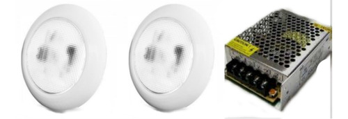 2 Luces Para Piletas Vulcano Super Led 13,2w Luz Blanca + Fuente