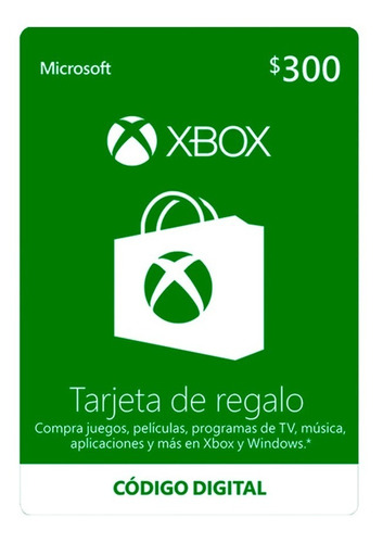 Microsoft Tarjeta Regalo Xbox $300 Pesos (código Digital)
