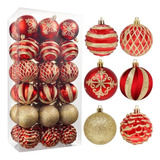 Bolas Para Arbol De Navidad X36u/ 6cm/ Rojo- Dorado Deco