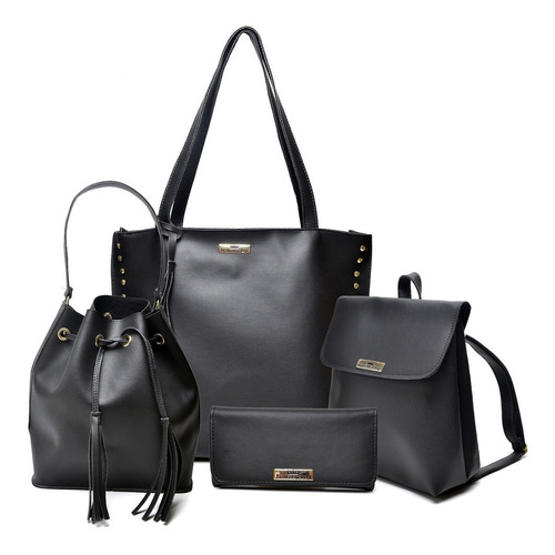 Bolsa Feminina Kit Com 3 Peças Alça Tira Colo Three